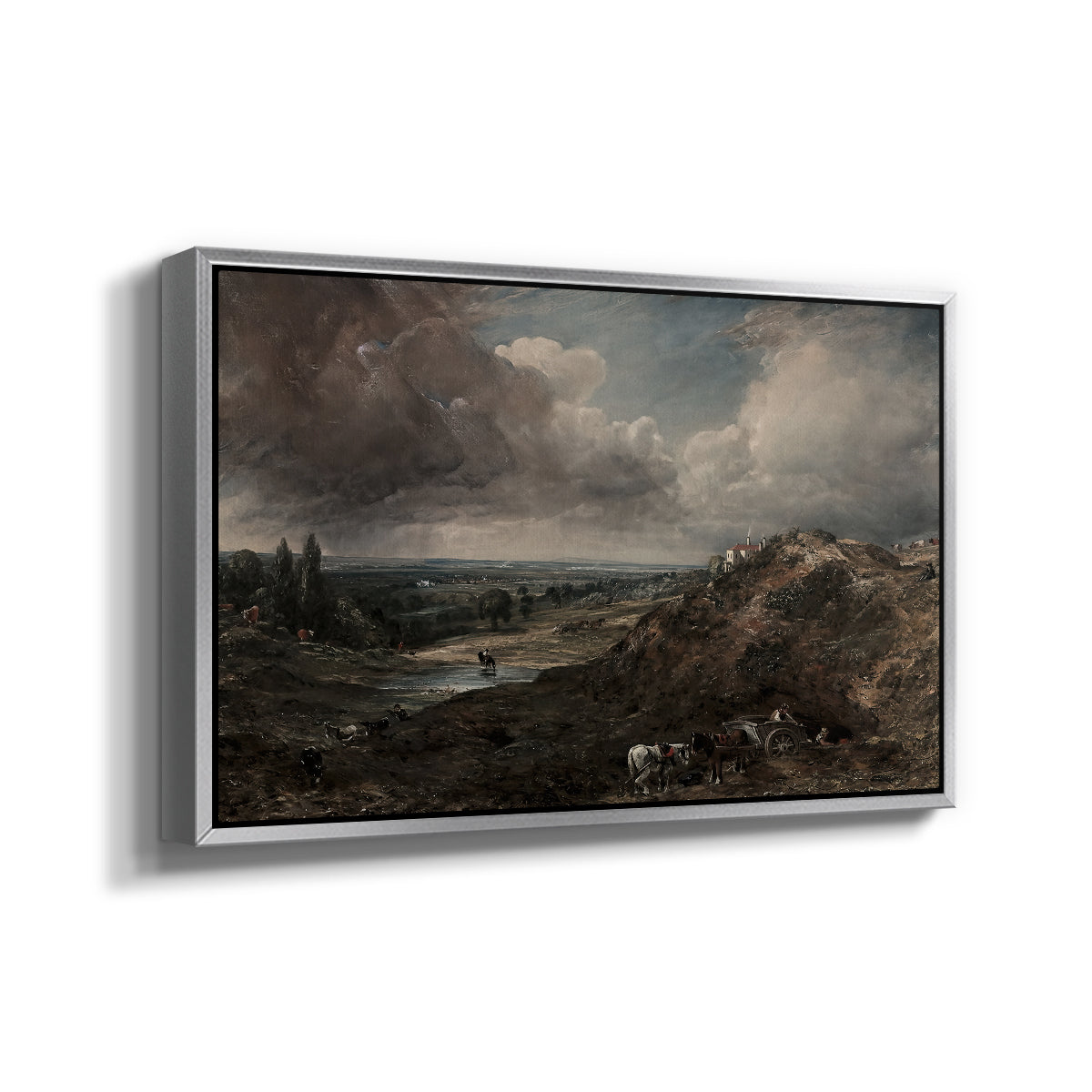 Branch Hill Pond, Hampstead Heath, c. 1828 - Floater Framed Canvas Print