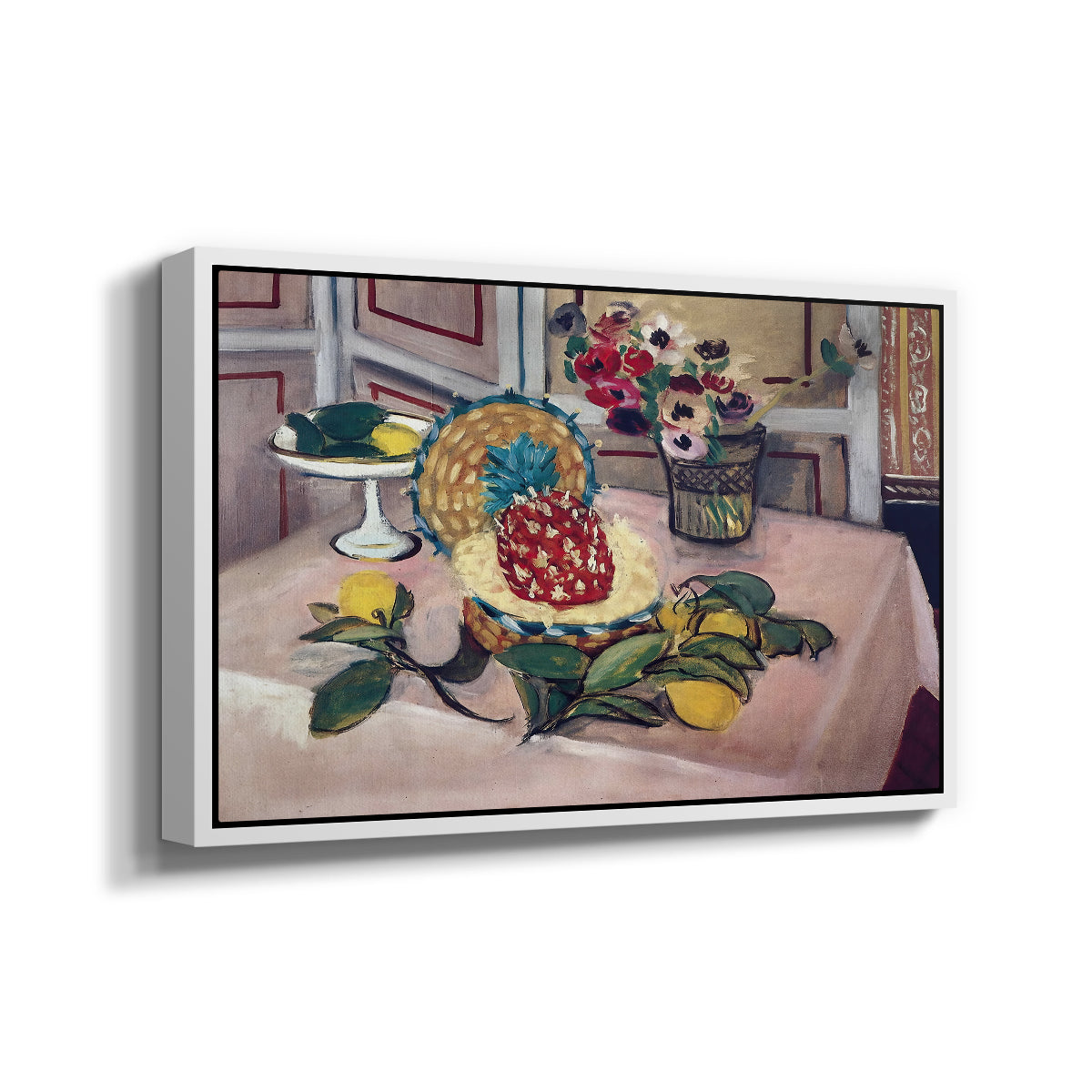 Still Life with Pineapple and Lemons, 1925 - Floater Framed Canvas Print