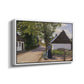 Danish Village Street with Woman and Milkman, 1880 - Floater Framed Canvas Print