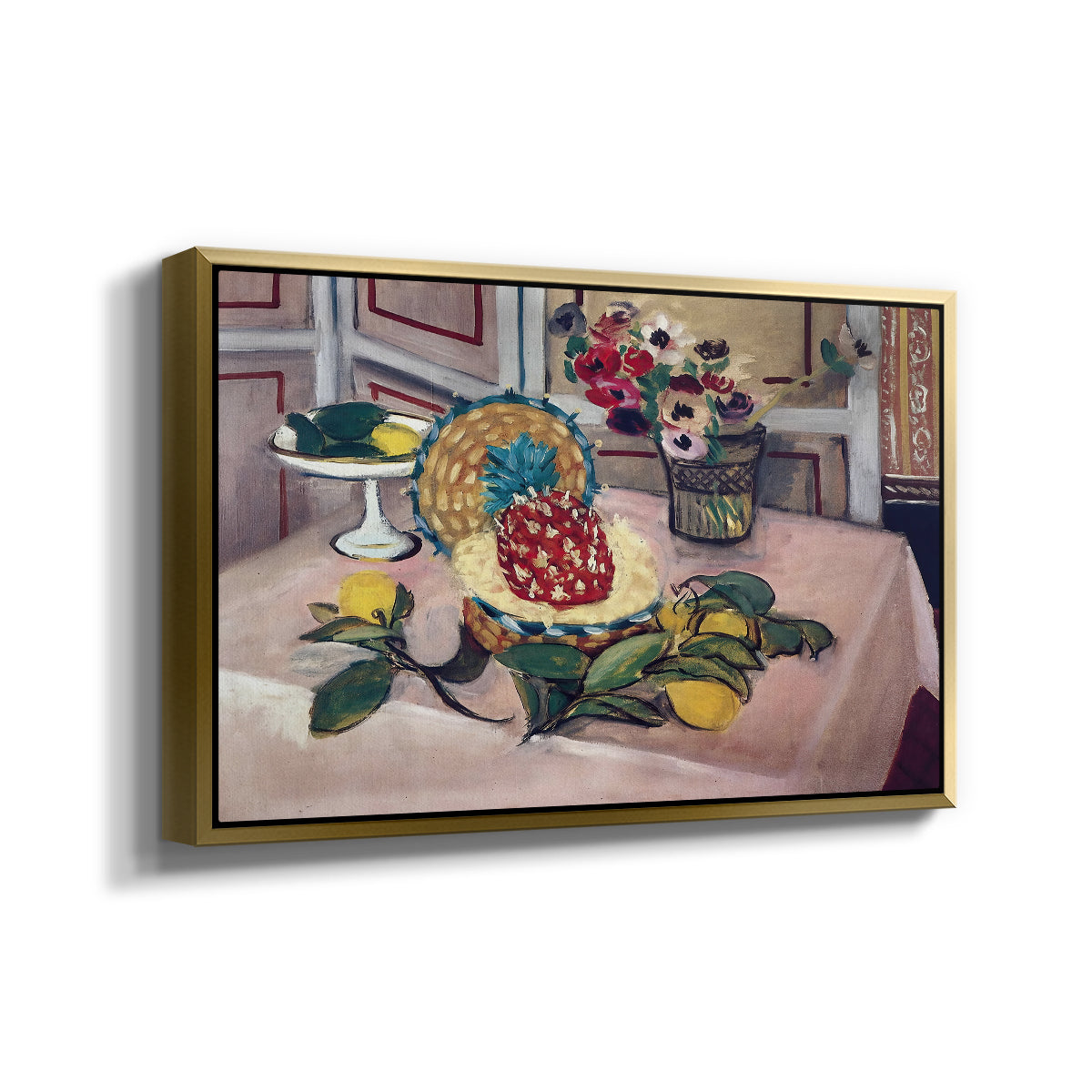 Still Life with Pineapple and Lemons, 1925 - Floater Framed Canvas Print