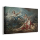 Canvas art print featuring a romantic scene with figures in soft outdoor setting, displayed at an angle