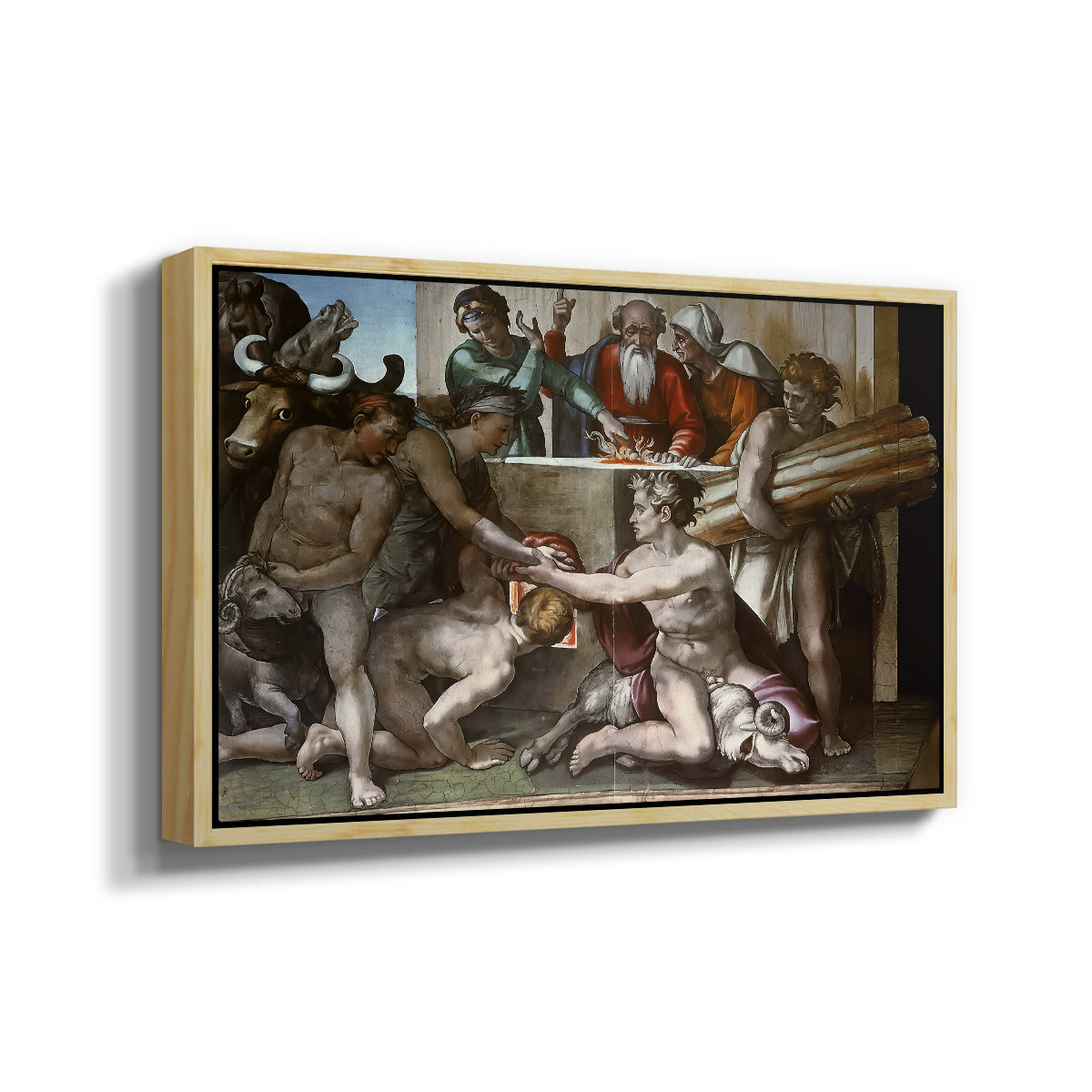 The Sacrifice of Noah (Sistine Chapel), 1509 - Floater Framed Canvas Print