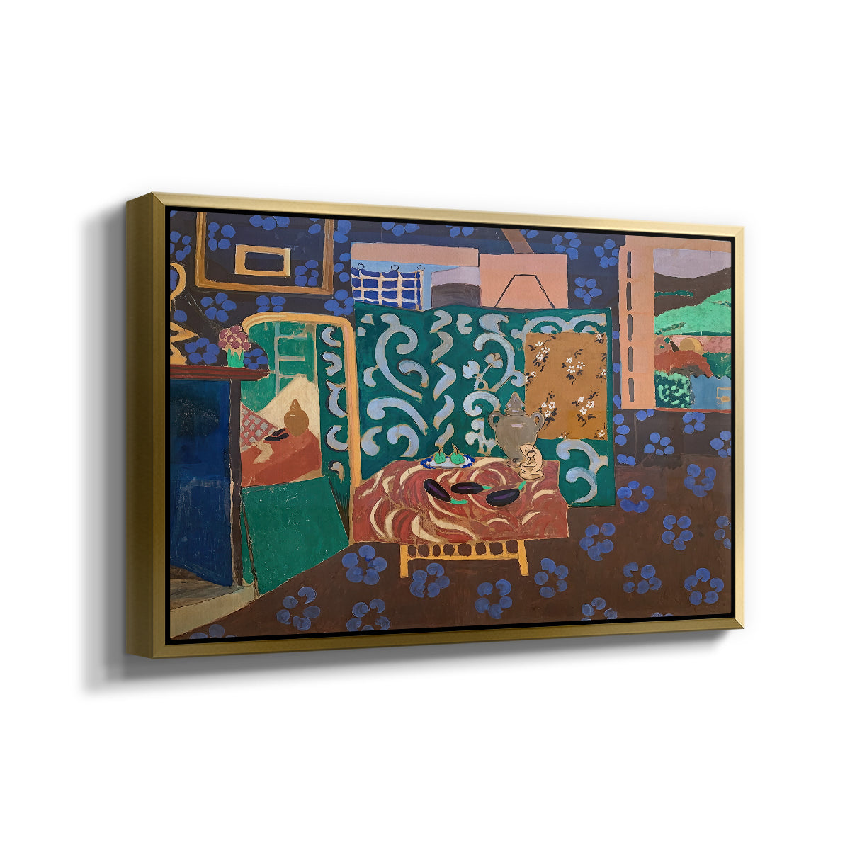 Interior with Aubergines, 1911 - Floater Framed Canvas Print