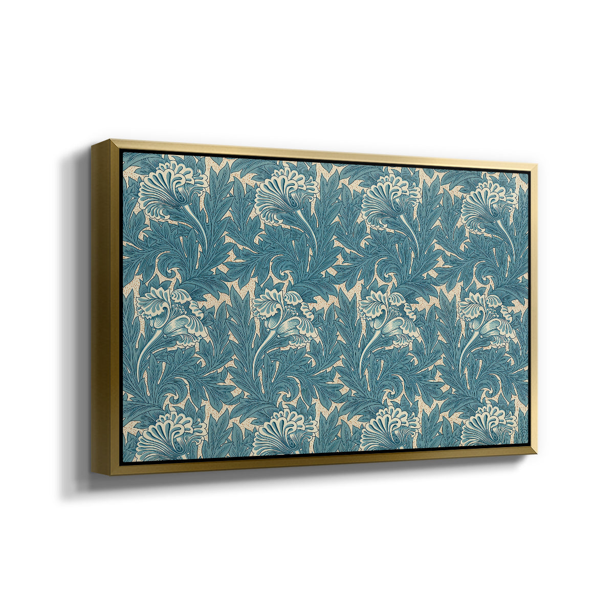 Tulip (Teal), 1875 - Floater Framed Canvas Print