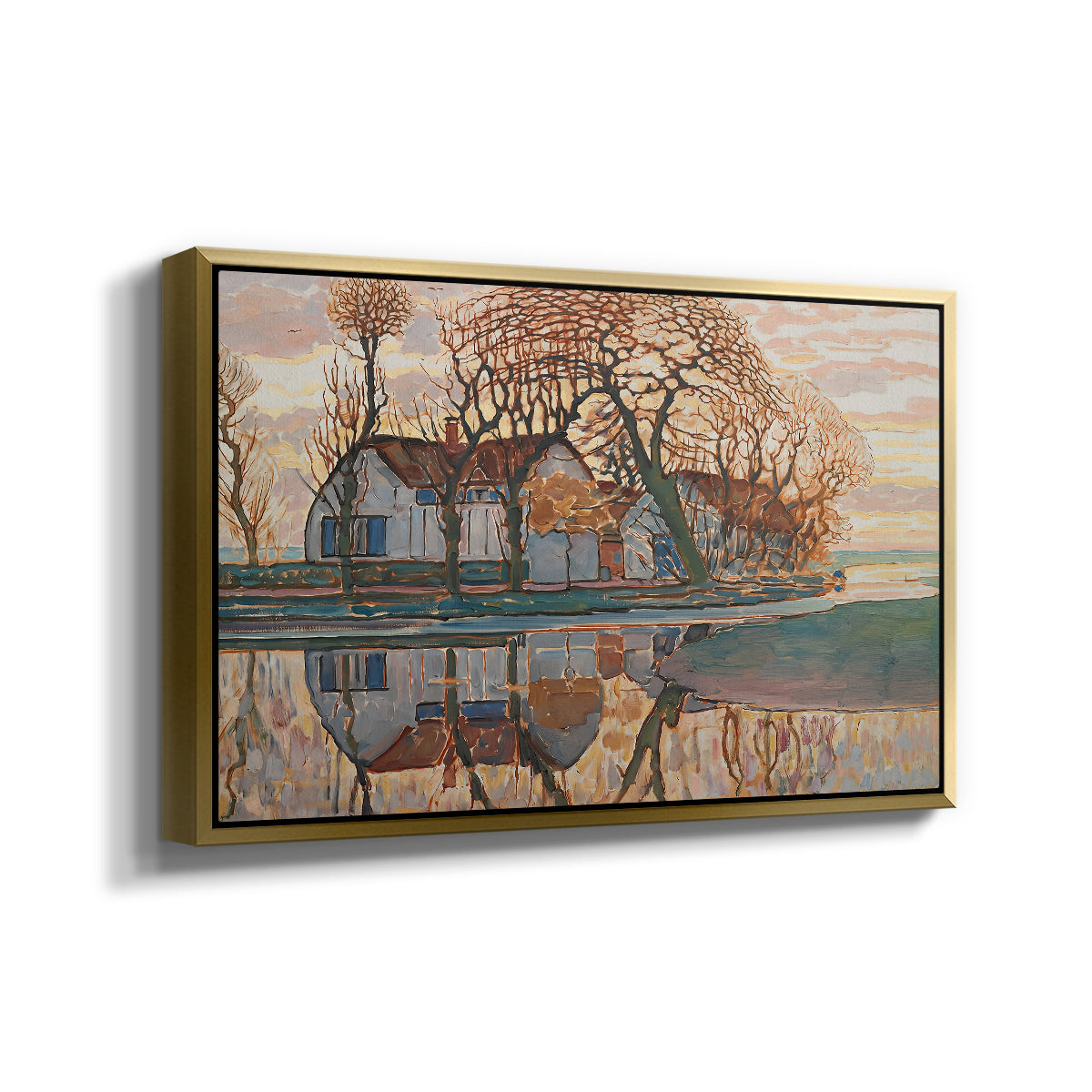 Farm near Duivendrecht, c. 1916 - Floater Framed Canvas Print