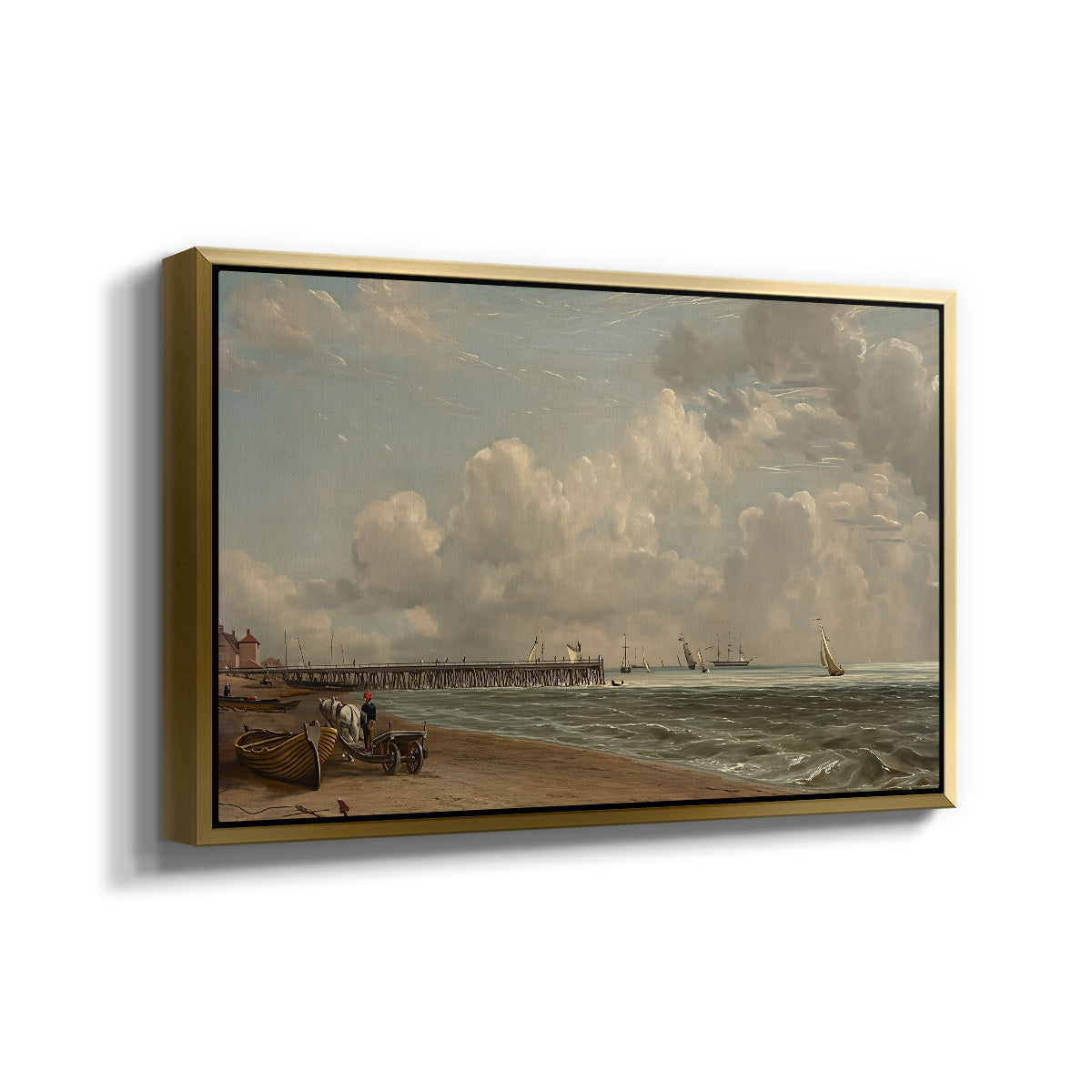 Yarmouth Jetty, 1822 - Floater Framed Canvas Print