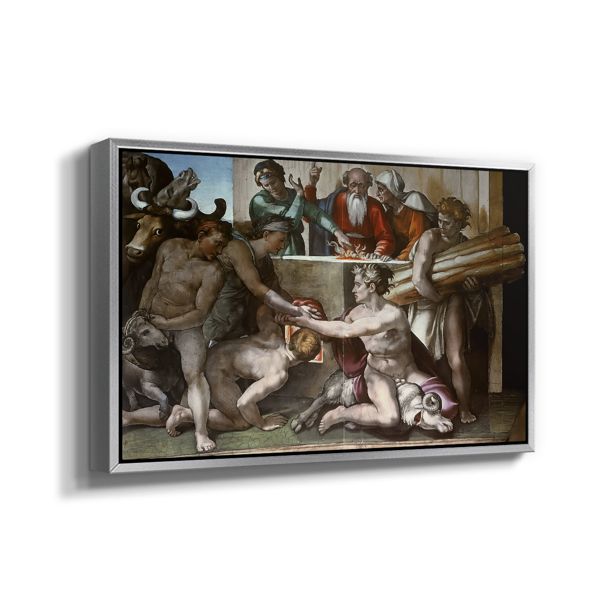 The Sacrifice of Noah (Sistine Chapel), 1509 - Floater Framed Canvas Print