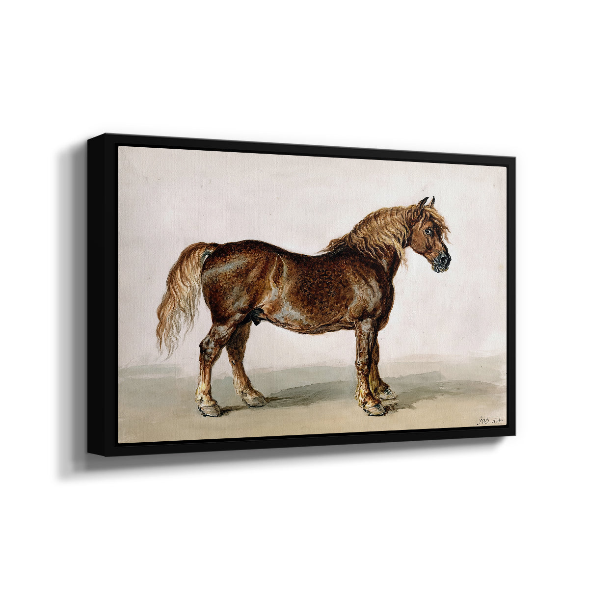 A Cart-Horse - Floater Framed Canvas Print