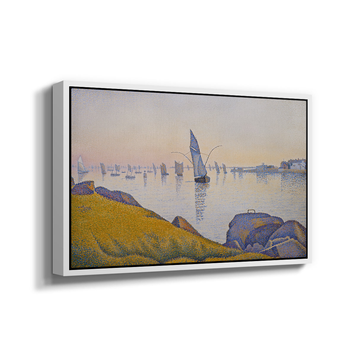 Evening Calm, Concarneau, Opus 220, 1891 - Floater Framed Canvas Print
