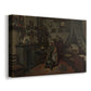 Canvas art print featuring an indoor scene with soft light entering through window, displayed at an angle
