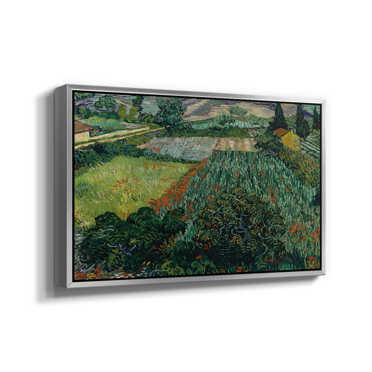 Field with Poppies, Saint-Rémy, 1889 - Floater Framed Canvas Print