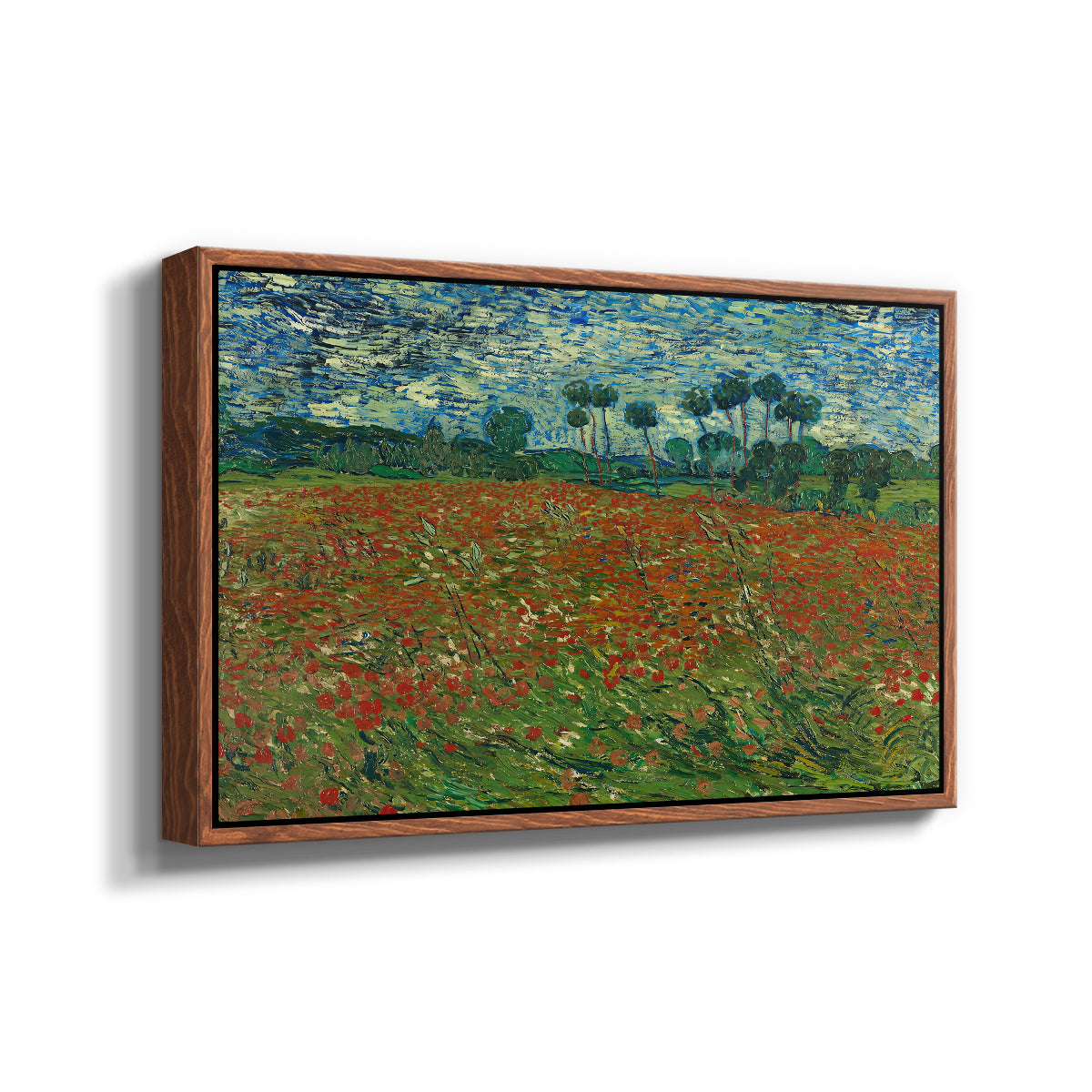 Field with Poppies, 1889 - Floater Framed Canvas Print
