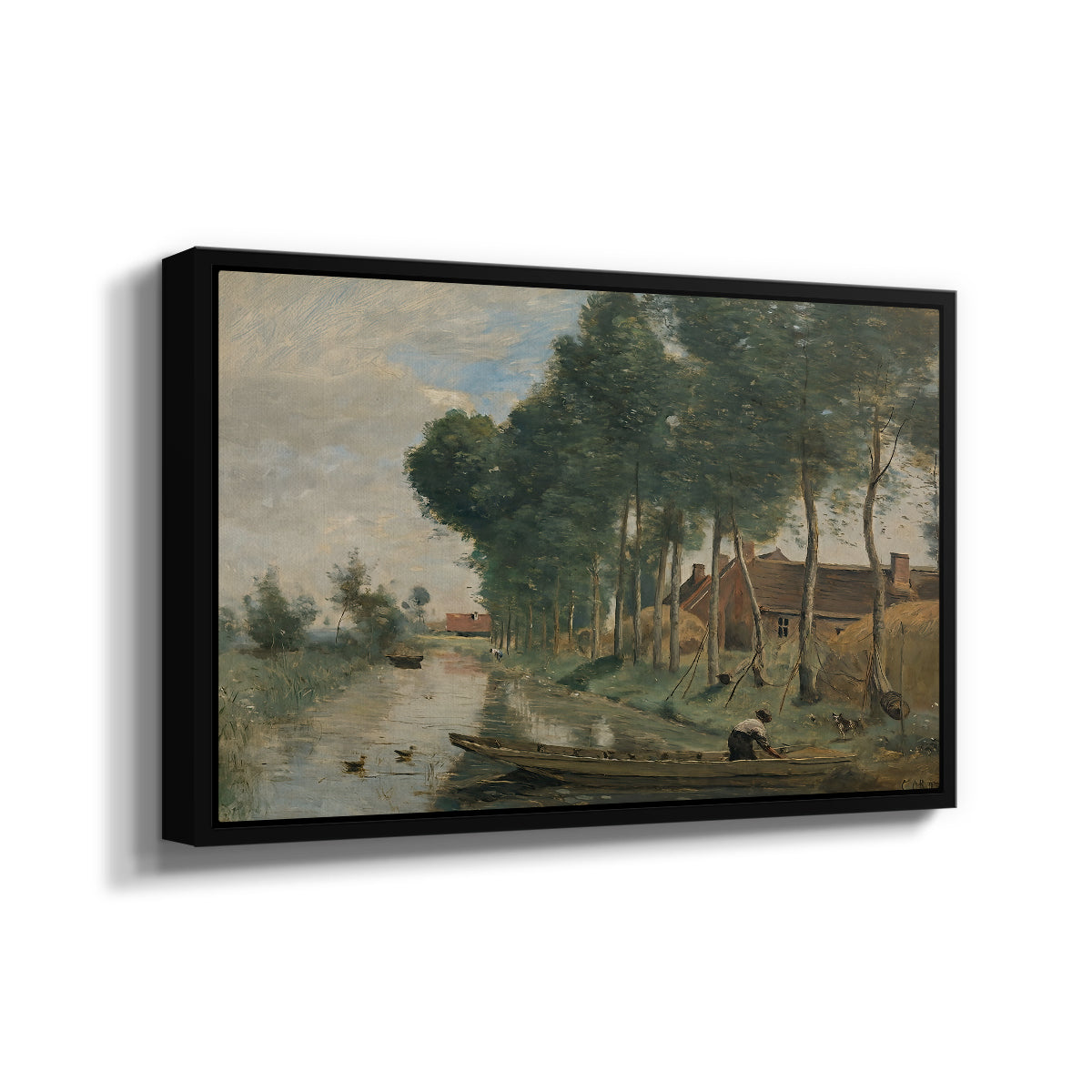 Landscape at Arleux-du-Nord, c. 1871-1874 - Floater Framed Canvas Print