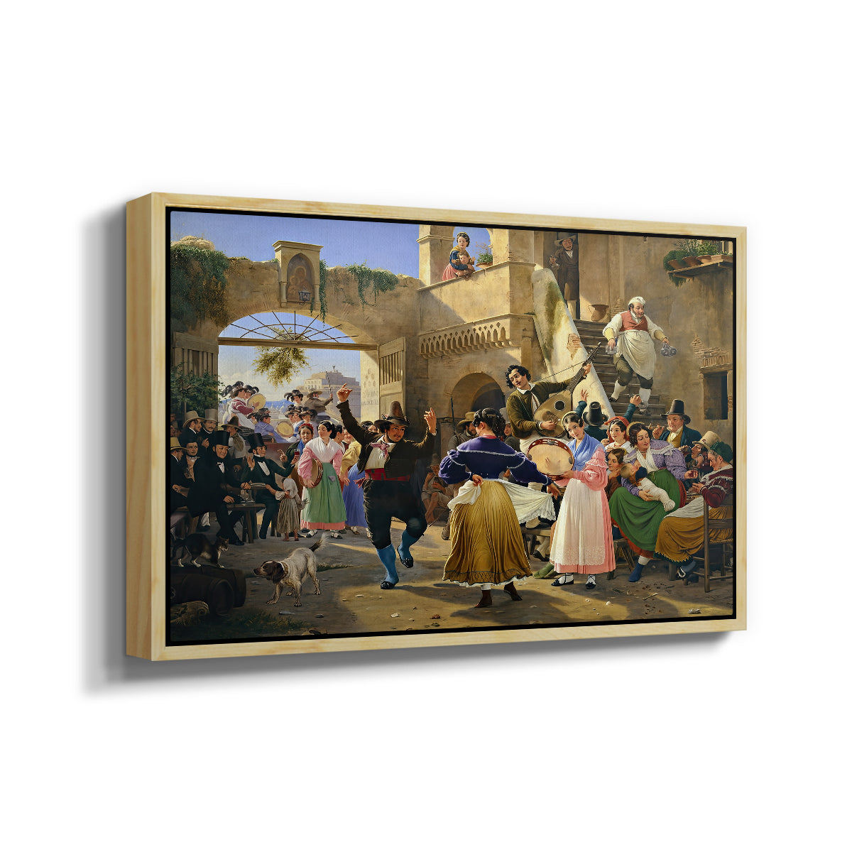 Romans Gathered for Merriment at an Osteria, 1839 - Floater Framed Canvas Print