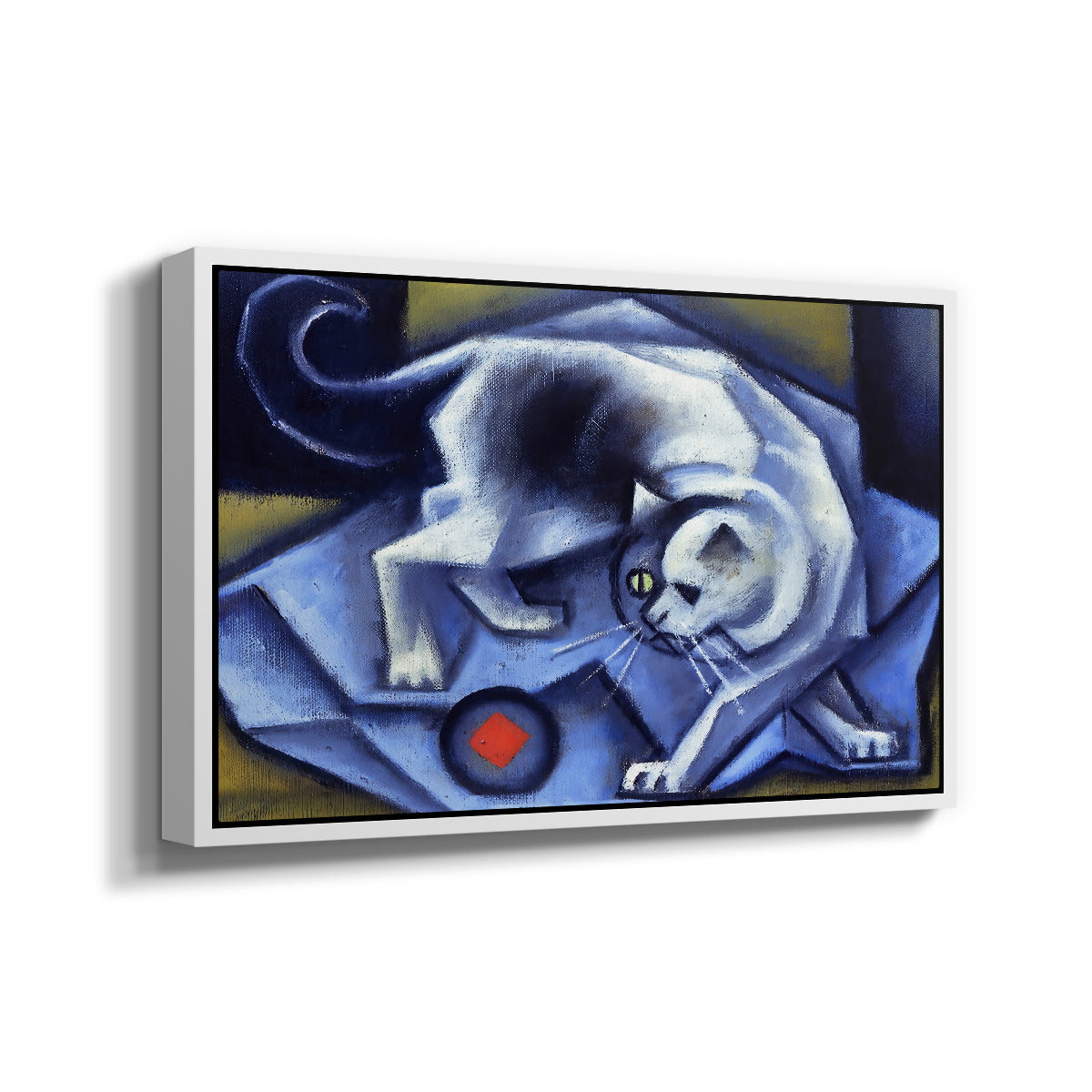 Cat Playing with a Ball, 1945-1950 - Floater Framed Canvas Print