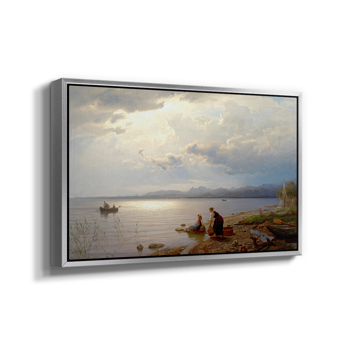 On the Banks of the Chiemsee, 1871 - Floater Framed Canvas Print