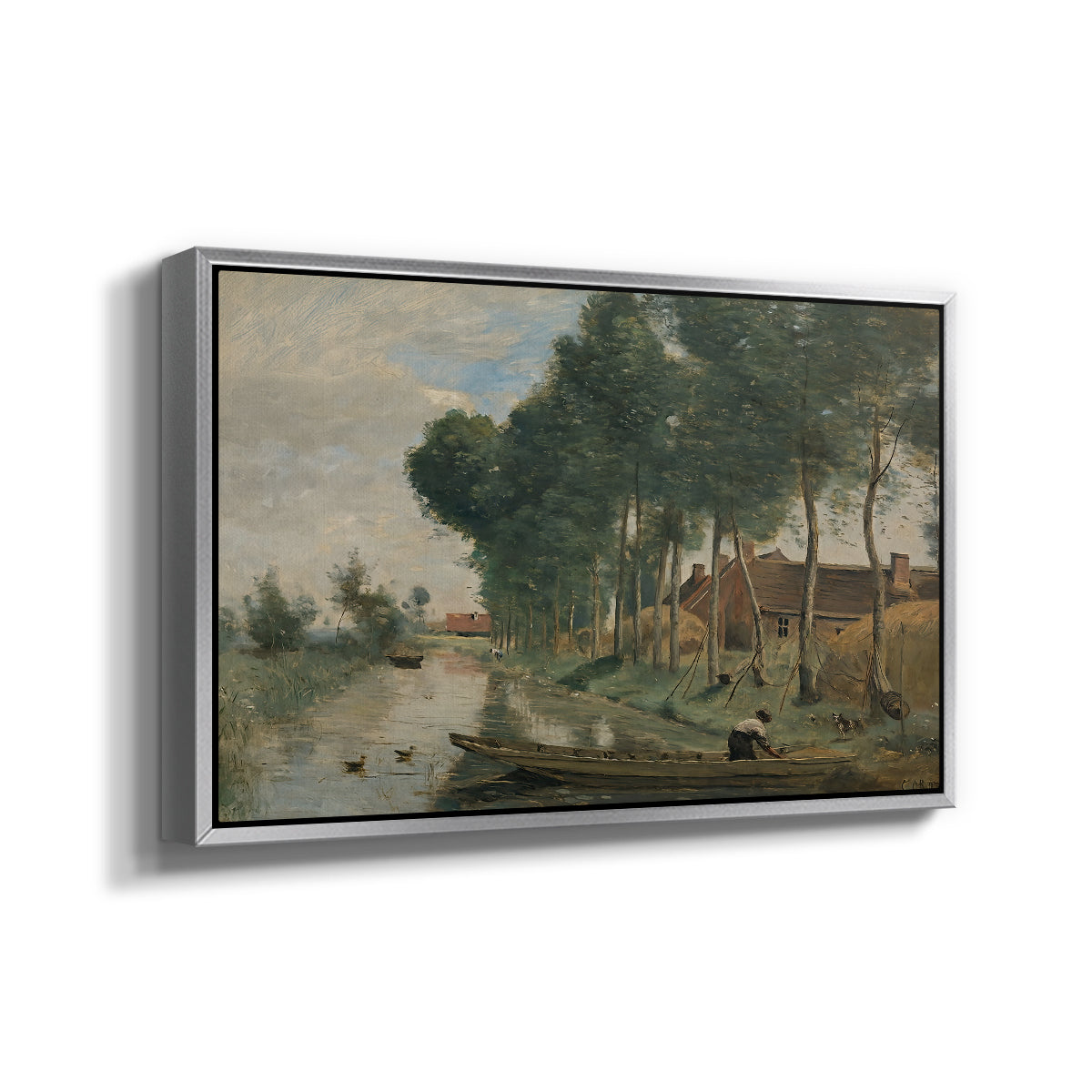 Landscape at Arleux-du-Nord, c. 1871-1874 - Floater Framed Canvas Print