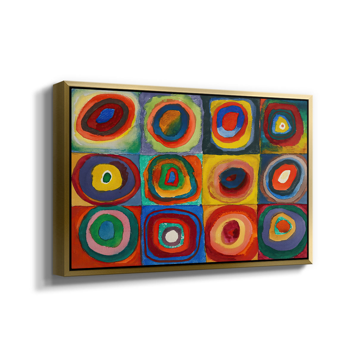 Color Study: Squares with Concentric Circles, 1913 - Floater Framed Canvas Print