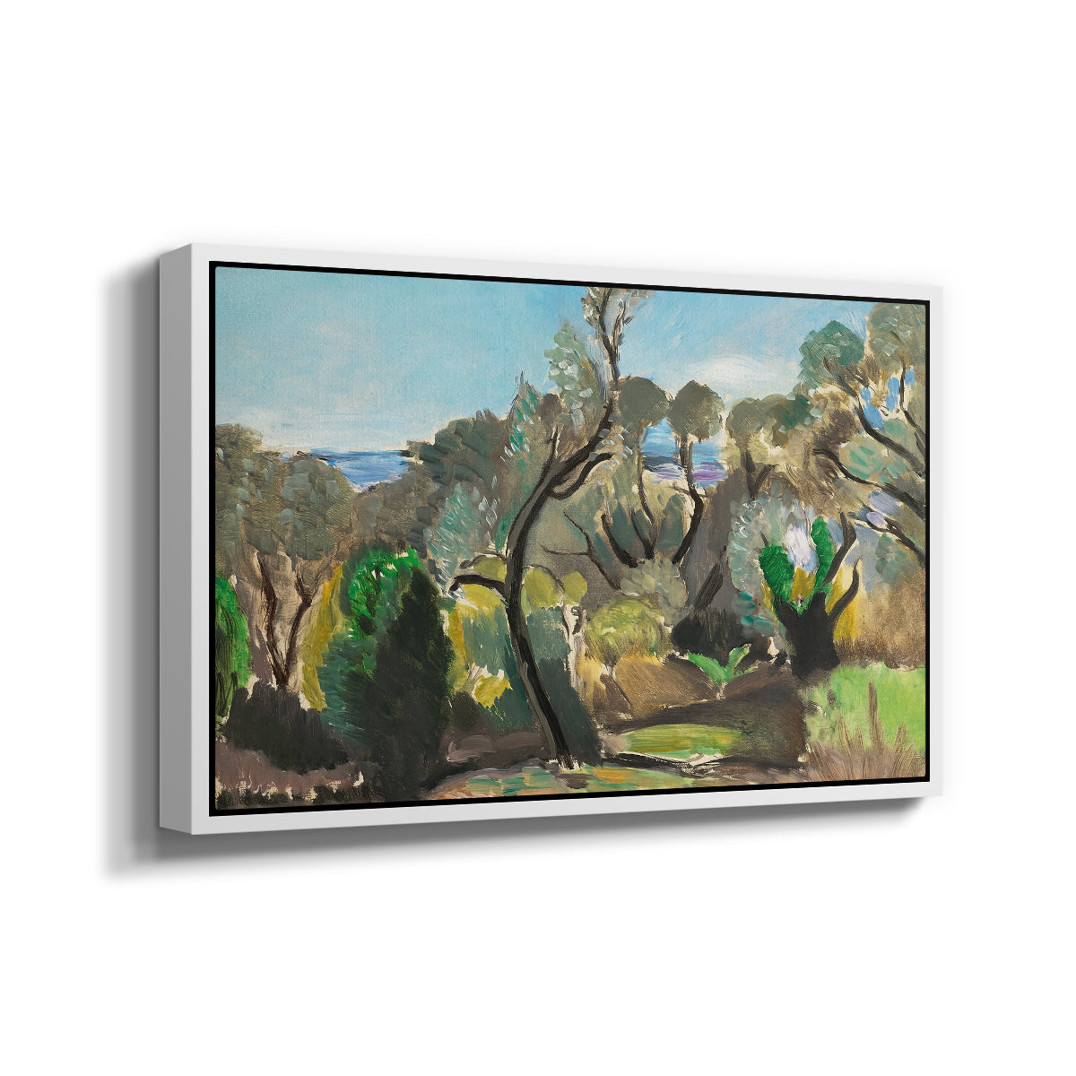 Landscape near Nice, c. 1918 - Floater Framed Canvas Print