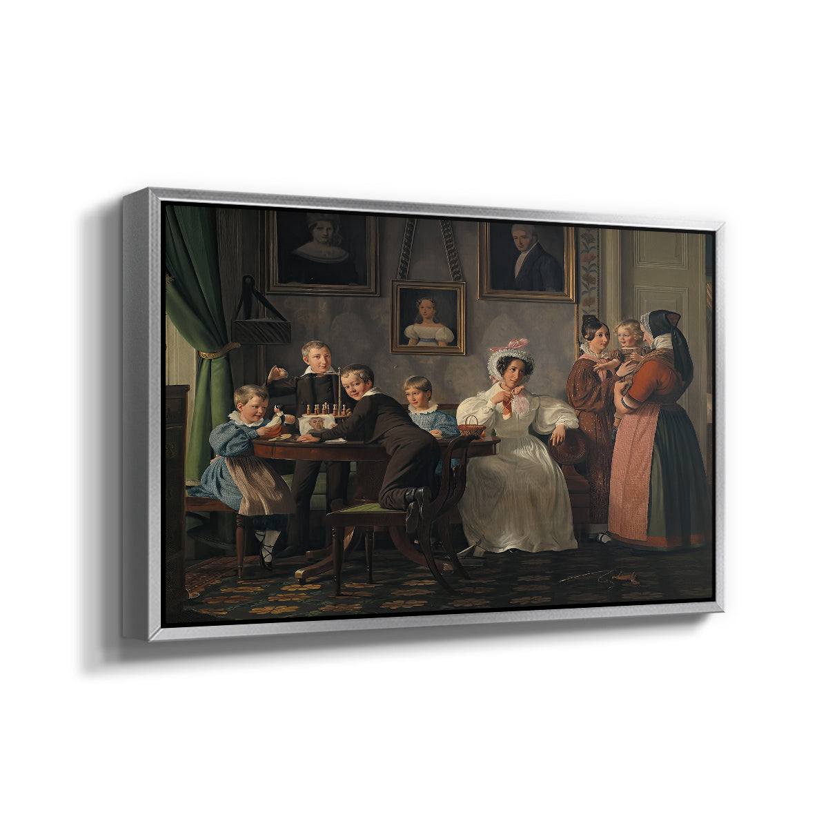The Waagepetersen Family, 1836 - Floater Framed Canvas Print