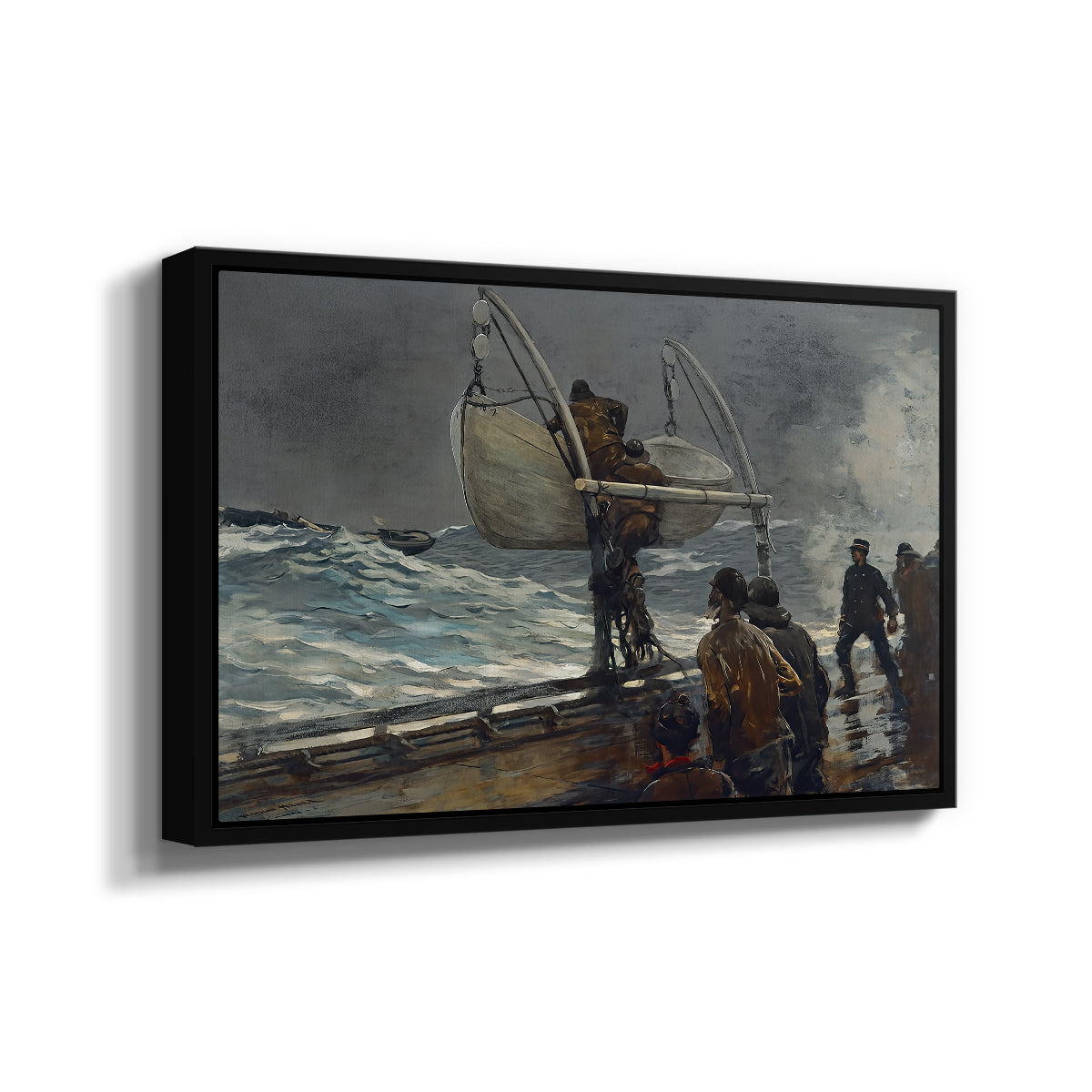 The Signal of Distress, c. 1896 - Floater Framed Canvas Print