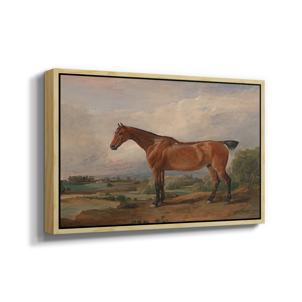 A Hunter in a Landscape, c. 1810 - Floater Framed Canvas Print