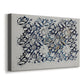 Canvas art print featuring a textile pattern with organic vine movement and spaced flowers, displayed at an angle