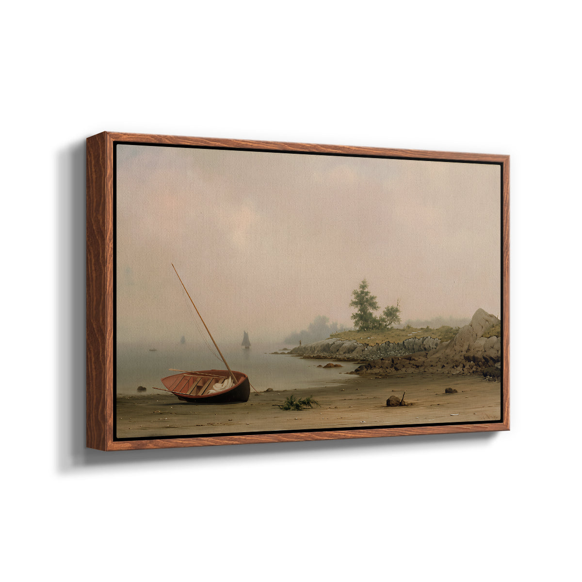 The Stranded Boat, 1863 - Floater Framed Canvas Print