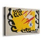 Canvas art print featuring a modernist collage with animal-like form, displayed at an angle