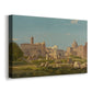 Canvas art print featuring a historic site with classical ruins and surrounding landscape, displayed at an angle