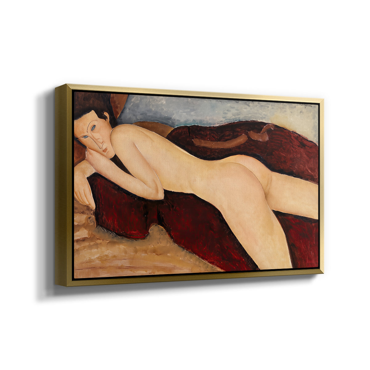 Reclining Nude from the Back (Nu couché de dos), c. 1917 - Floater Framed Canvas Print