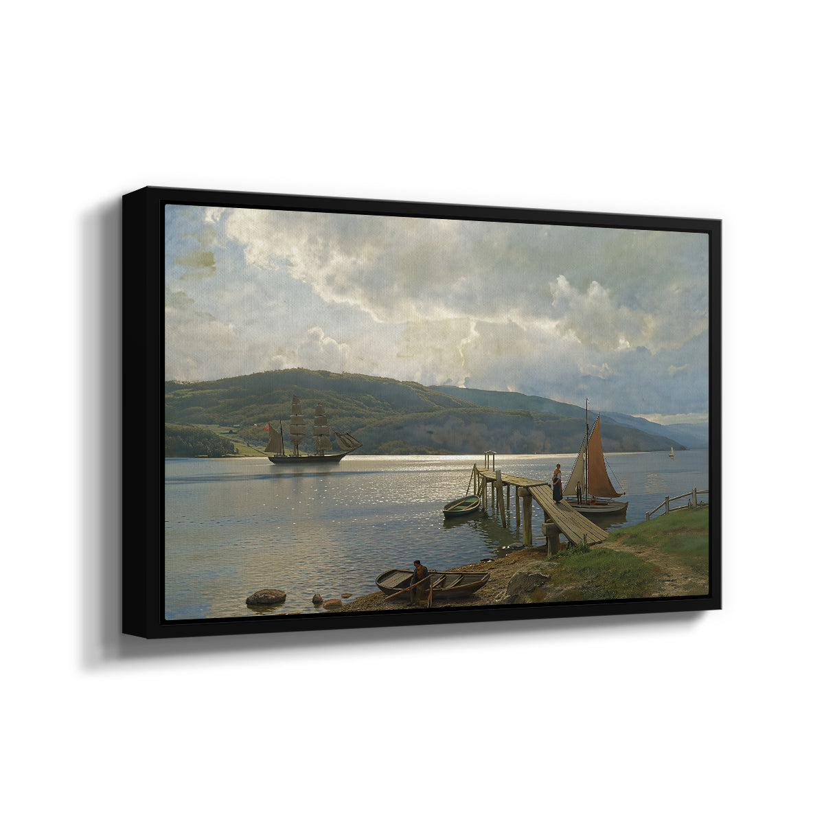 The Jetty at Feste near Moss, 1898 - Floater Framed Canvas Print