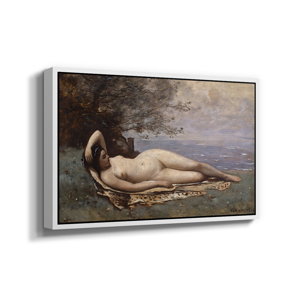 Bacchante by the Sea, 1865 - Floater Framed Canvas Print