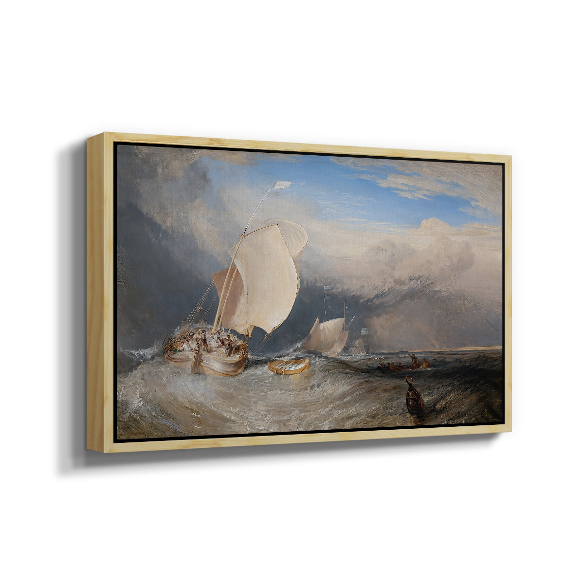 Fishing Boats with Hucksters Bargaining for Fish, 1837-1838 - Floater Framed Canvas Print