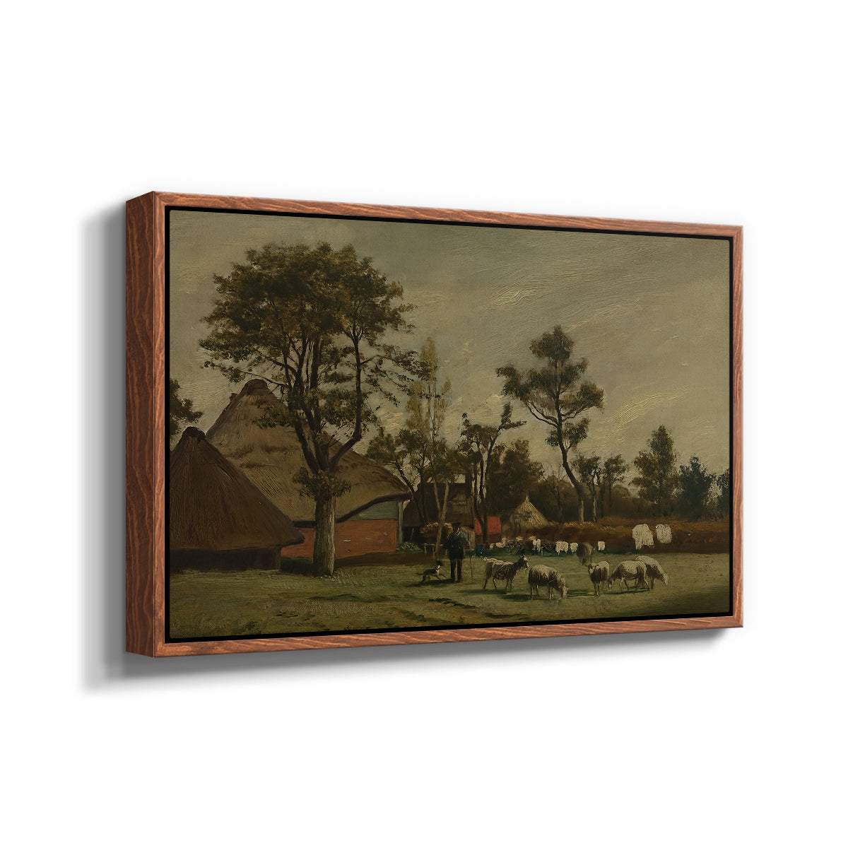 Farmhouse, c. 1865-1875 - Floater Framed Canvas Print