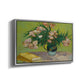 Vase with Oleanders and Books, 1888 - Floater Framed Canvas Print
