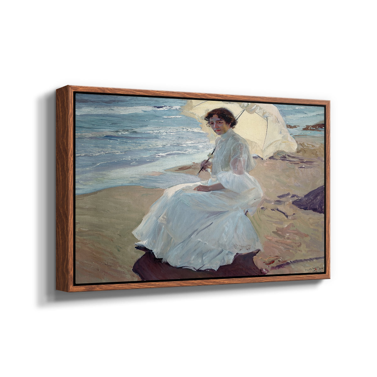 Clotilde on the Beach, 1904 - Floater Framed Canvas Print