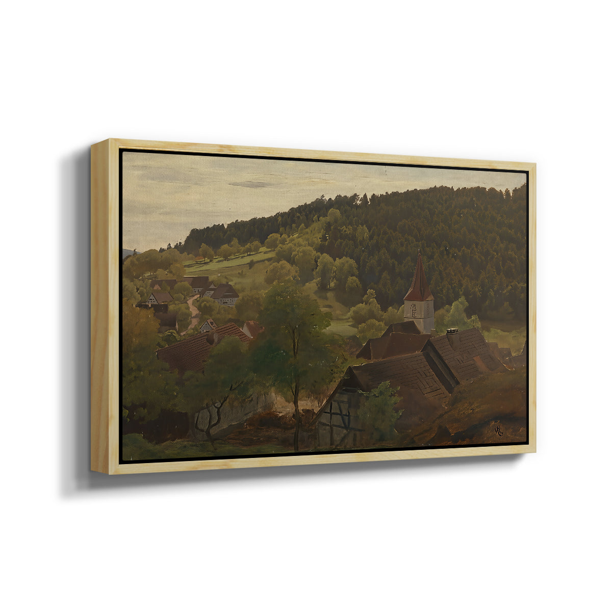 Landscape from Ebersteinburg in Baden, 1876 - Floater Framed Canvas Print