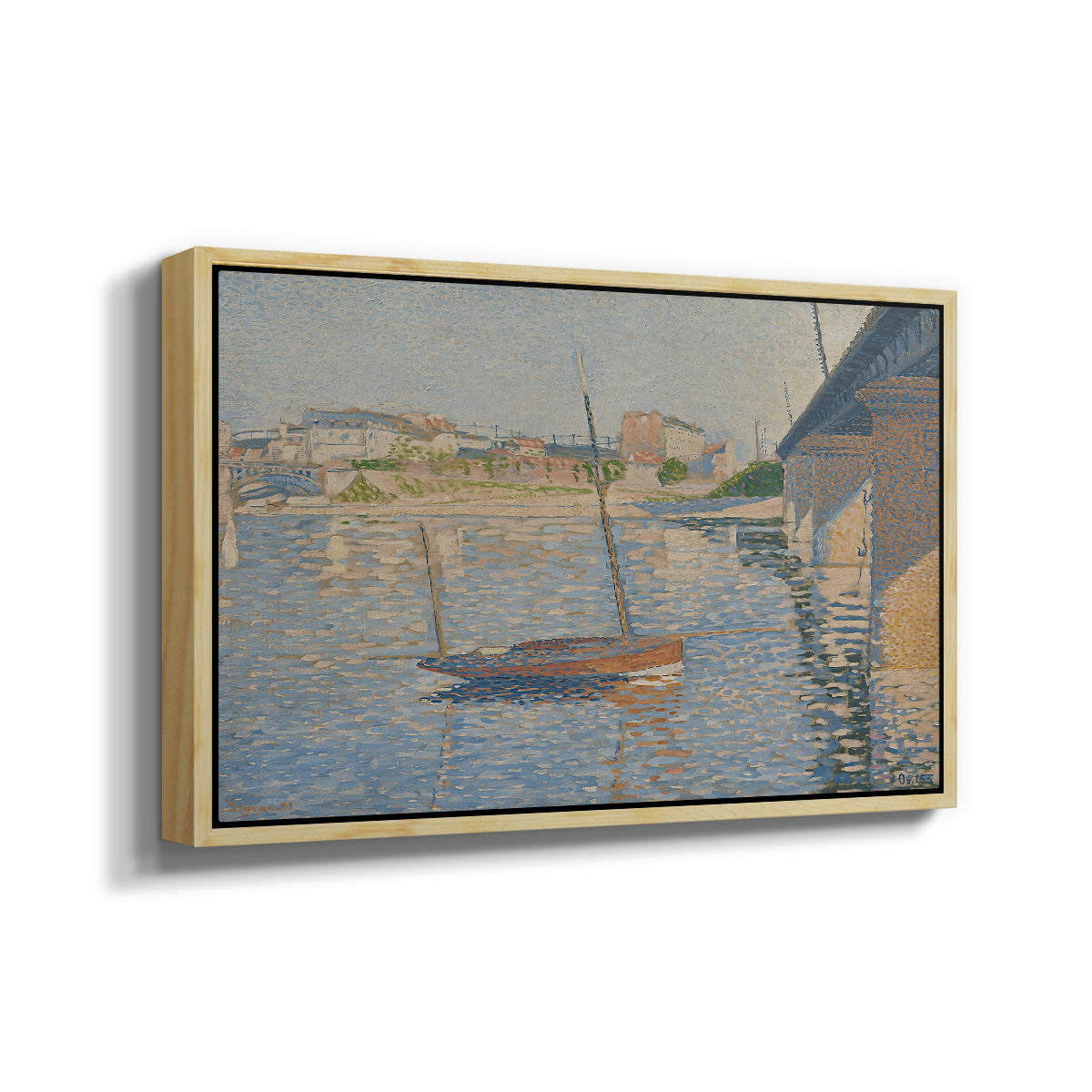 Le Clipper, Asnières, 1887 - Floater Framed Canvas Print