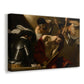 Canvas art print featuring a biblical scene of Christ being mocked and crowned with thorns, displayed at an angle