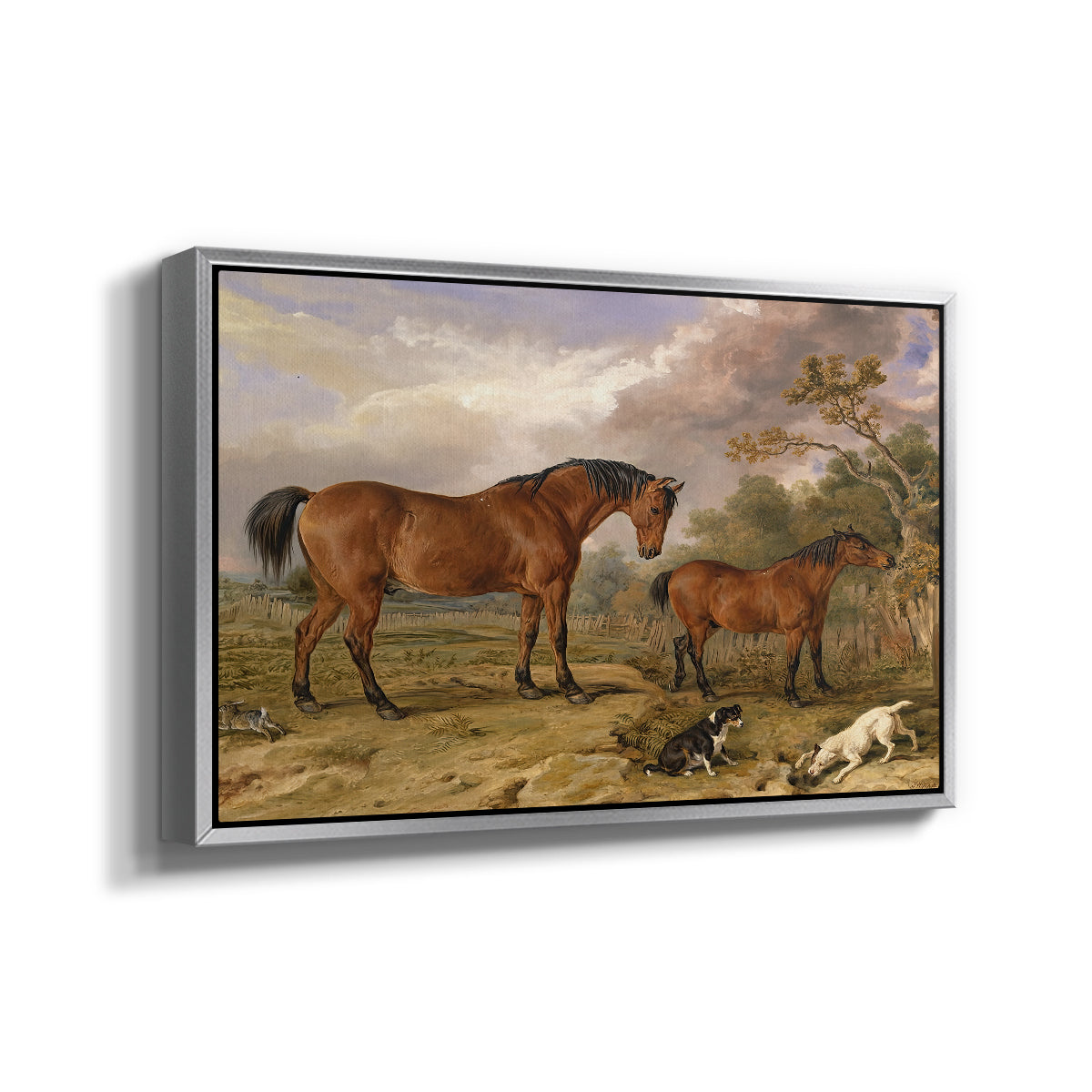 Portrait of Reformer, Blucher, Tory and Crib, Property of Rowland Alston, Esq., M.P., 1835 - Floater Framed Canvas Print