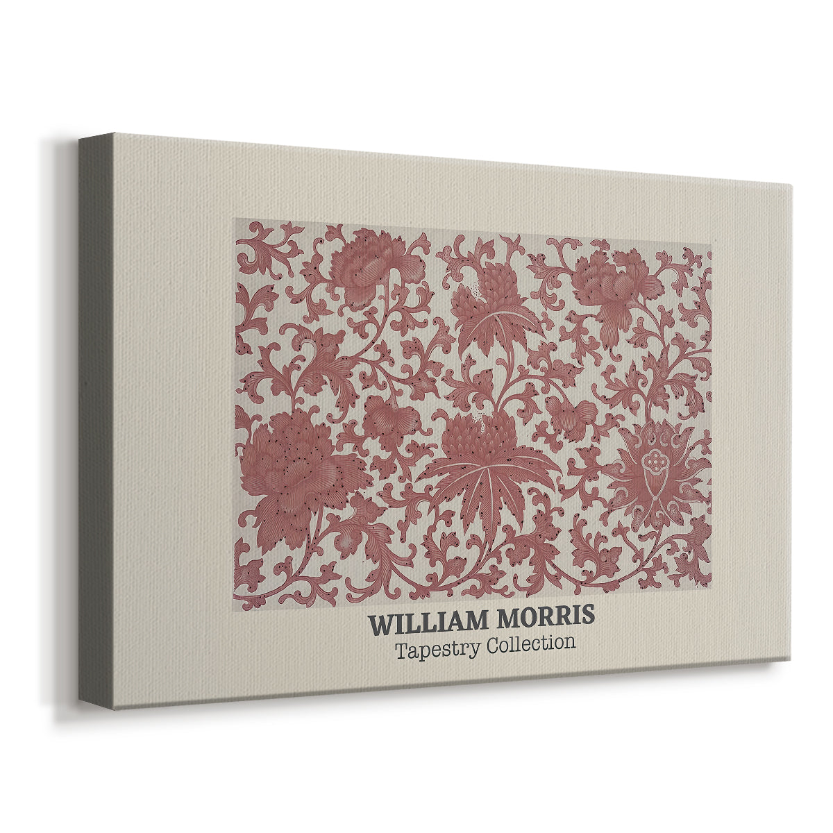Canvas art print featuring a decorative design combining botanical motifs with structured layout, displayed at an angle