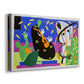 Canvas art print featuring a modernist collage combining figure and color blocks, displayed at an angle