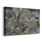 Canvas art print featuring an expressionist cityscape with tightly packed buildings and bold lines, displayed at an angle