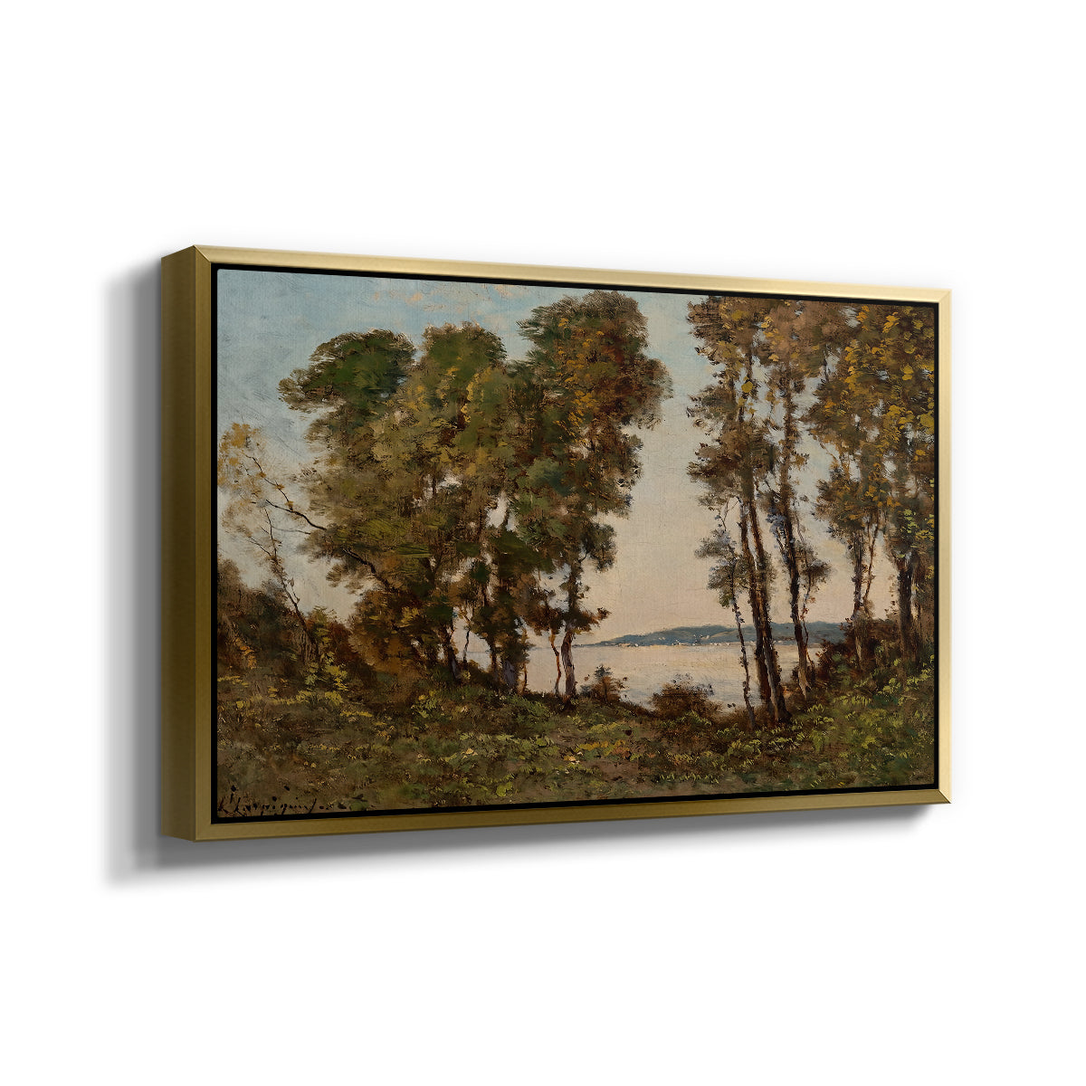 The Banks of the Allier, 1894 - Floater Framed Canvas Print