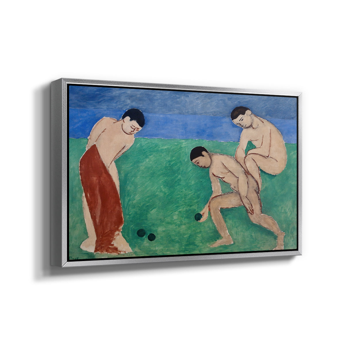 Game of Bowls, 1908 - Floater Framed Canvas Print