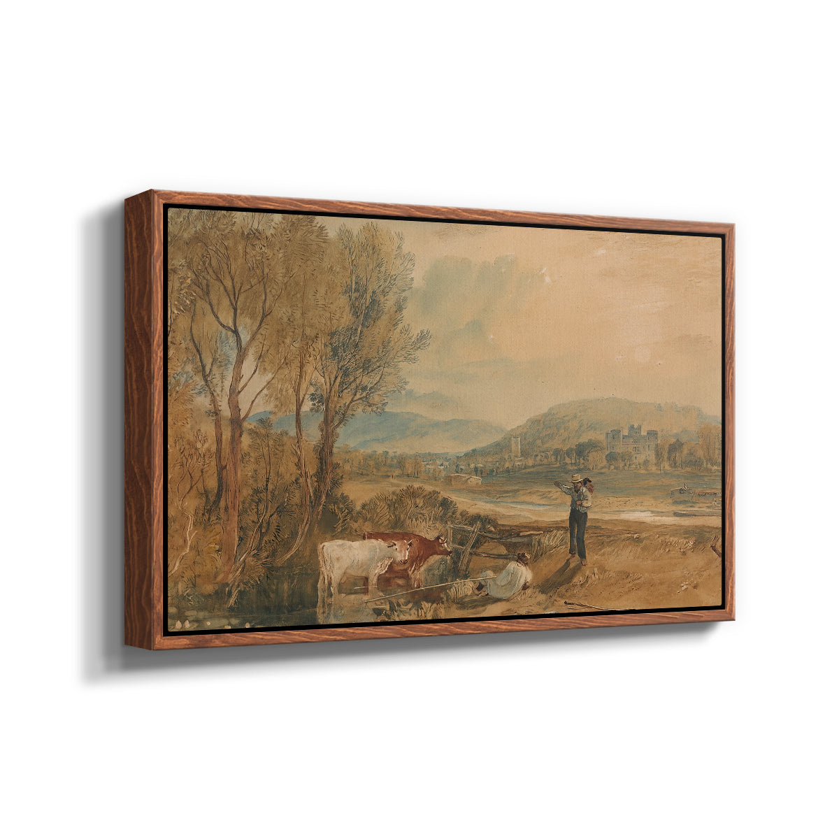 Lulworth Castle, Dorset, c. 1820 - Floater Framed Canvas Print