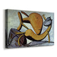Canvas art print featuring a surreal animal scene with exaggerated forms, displayed at an angle