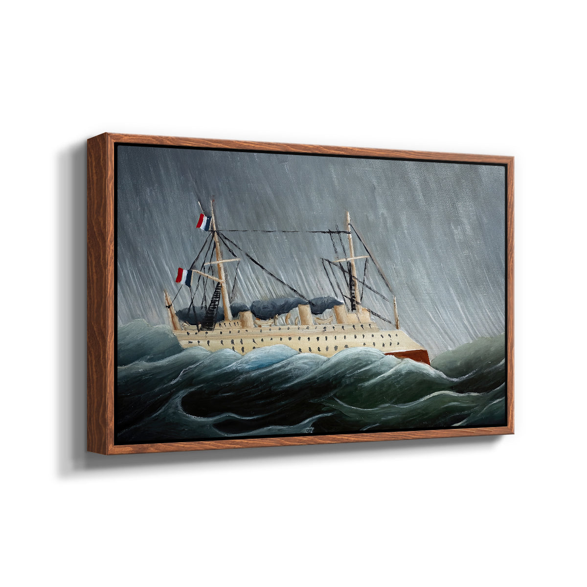 A Ship in the Storm, c. 1899 - Floater Framed Canvas Print