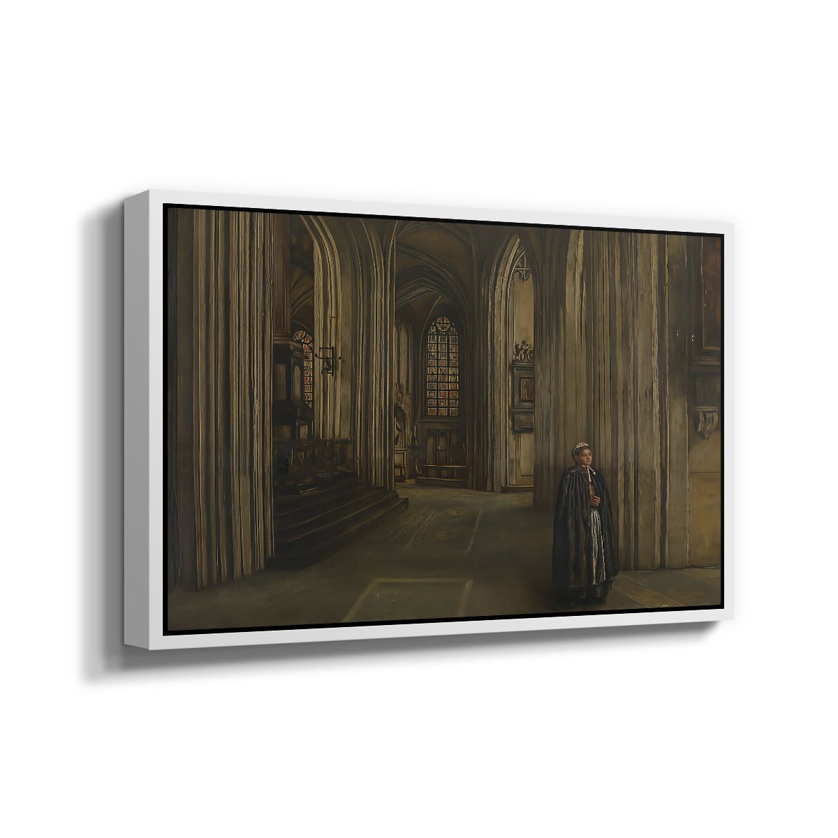 Interior of a Church, 1871 - Floater Framed Canvas Print